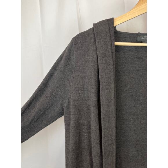 BAREFOOT DREAMS Size S CozyChic Ultra Lite Hooded Open Cardigan Pockets Gray - Picture 4 of 9